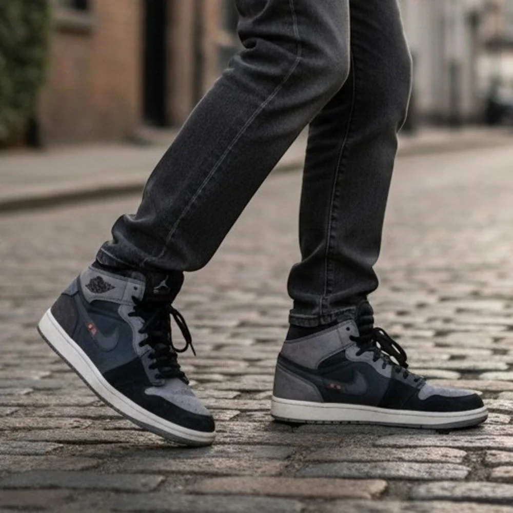 Jordan Air Jordan 1 Mid SE Craft Men's Basketball Shoes 8 Athletic Black Grey